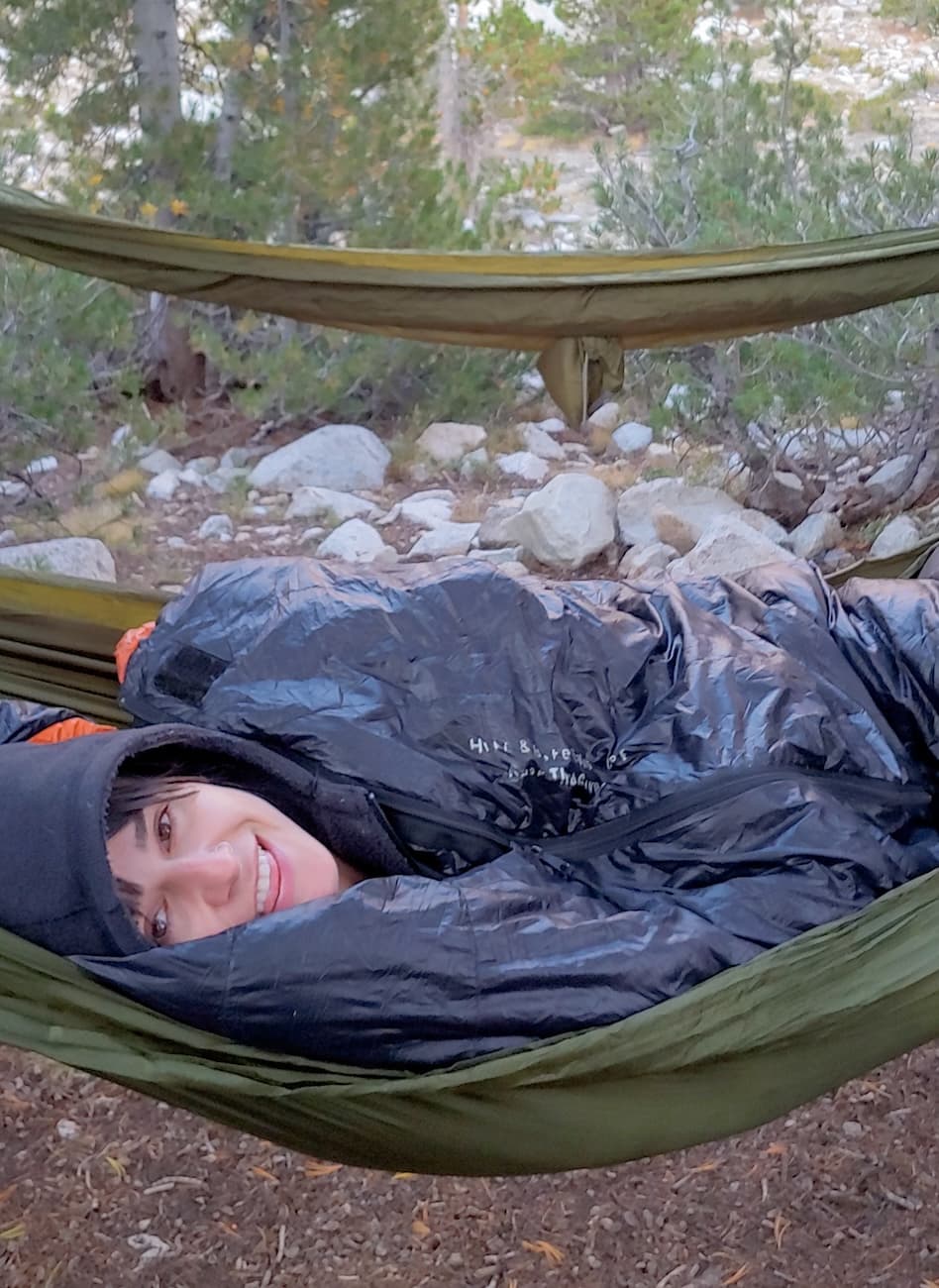 Sam Stych in a hammock