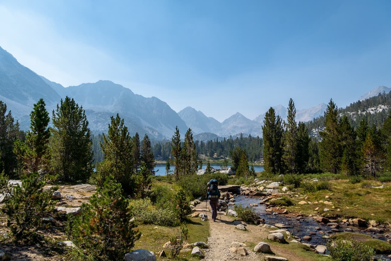 Sam Stych hiking the Little Lakes Valley Trail