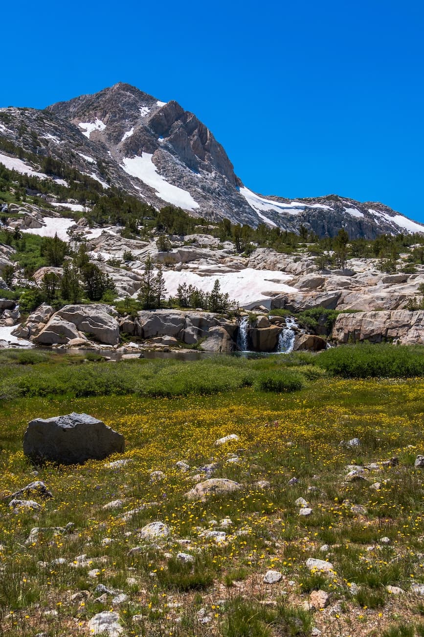 Waterfall below Piute Lake