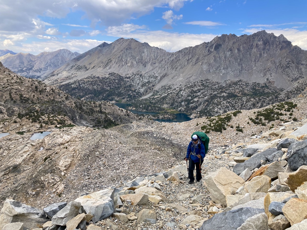 Hiking up Glenn Pass on the John Muir Trail