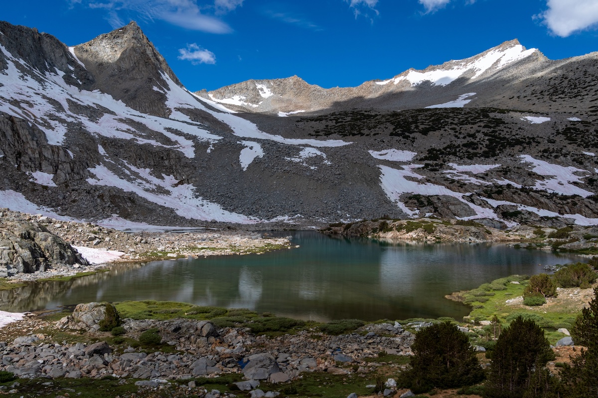 Bishop Lake near Bishop Pass in the Eastern Sierras
