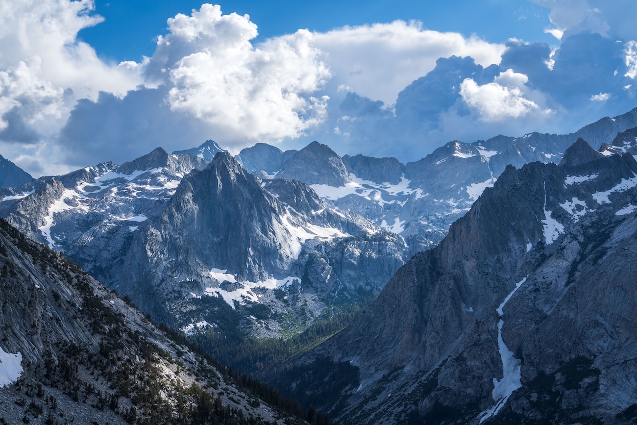 Dramatic clouds above the Middle Fork River Canyon in Kings Canyon National Park