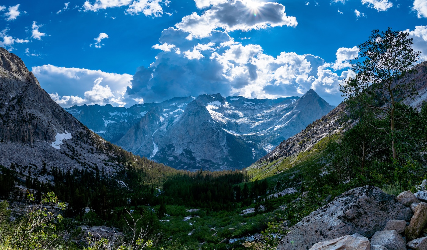 Dramatic clouds above the Middle Fork River Canyon in Kings Canyon National Park