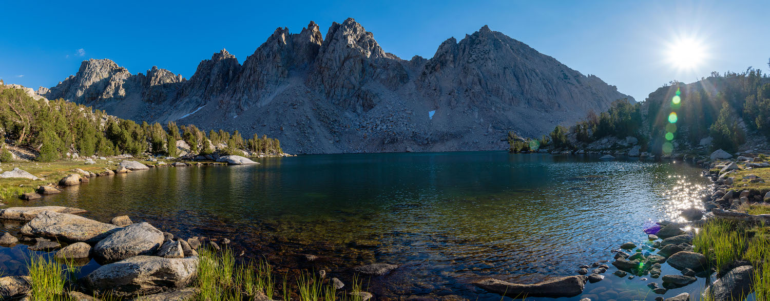 Afternoon sun at Kearsarge Lakes, Kings Canyon National Park, Easter Sierras, California