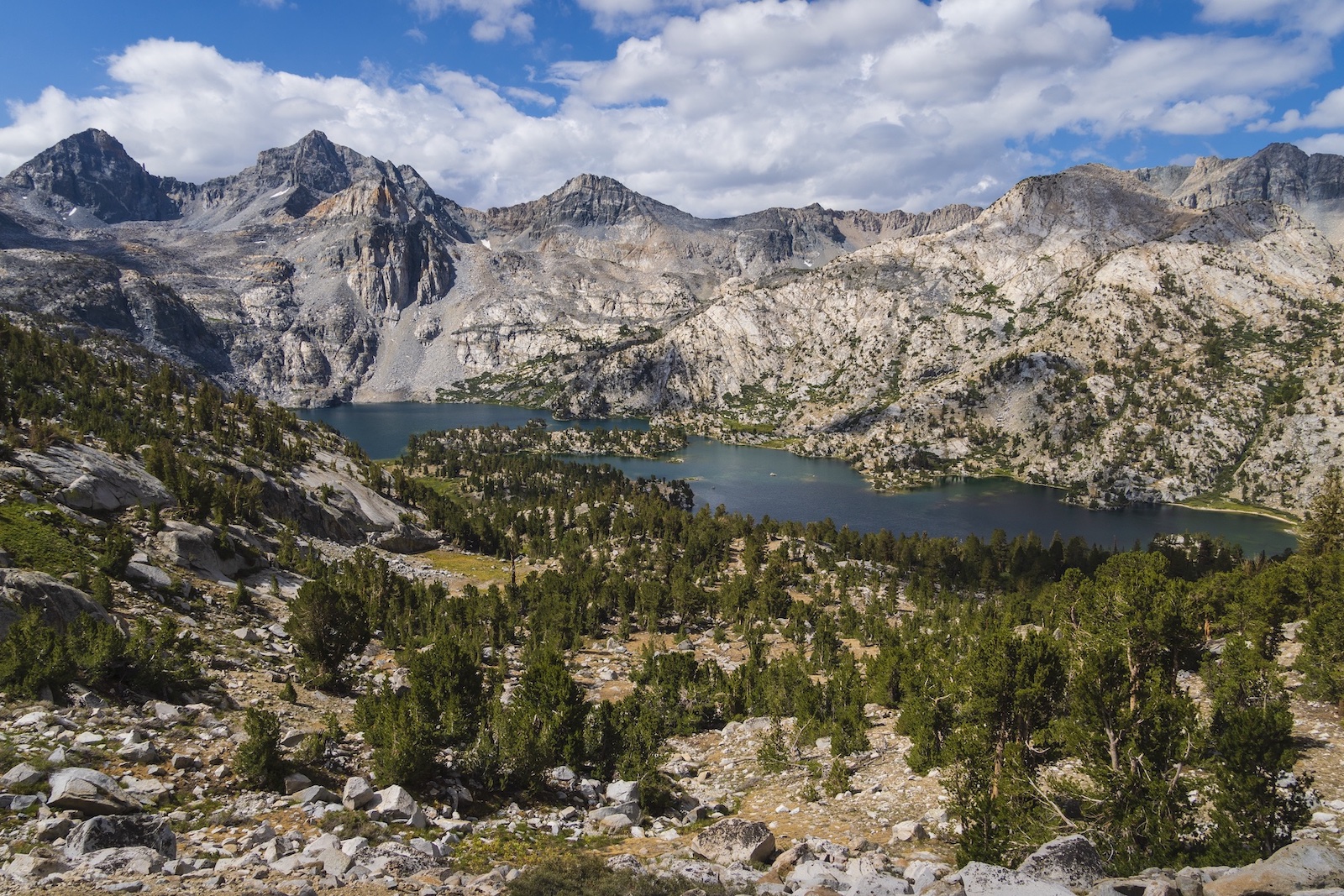 Rae Lakes Basin from high above