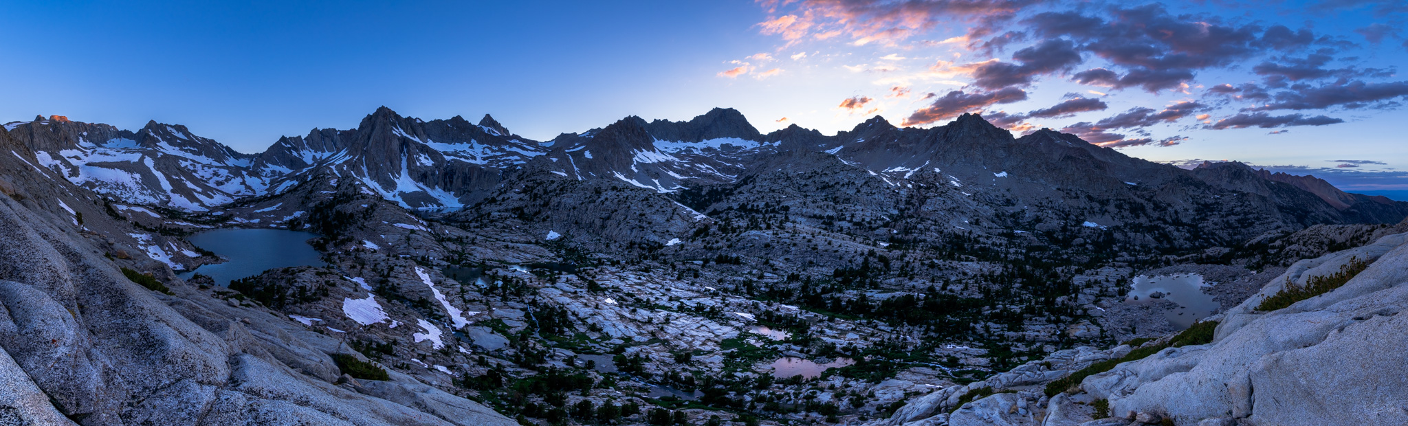 Sundown over the Sabrina Basin in the Eastern Sierras. Photo by Brock Dallman