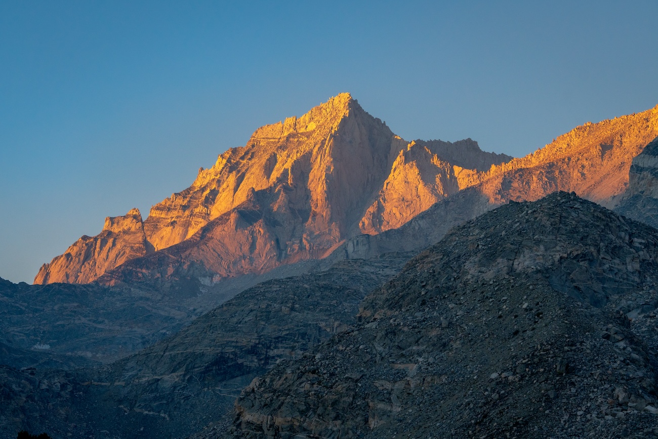 Sunrise at upper Treasure Lake in the Little Lakes Valley in the Sierras. Photo by Brock Dallman