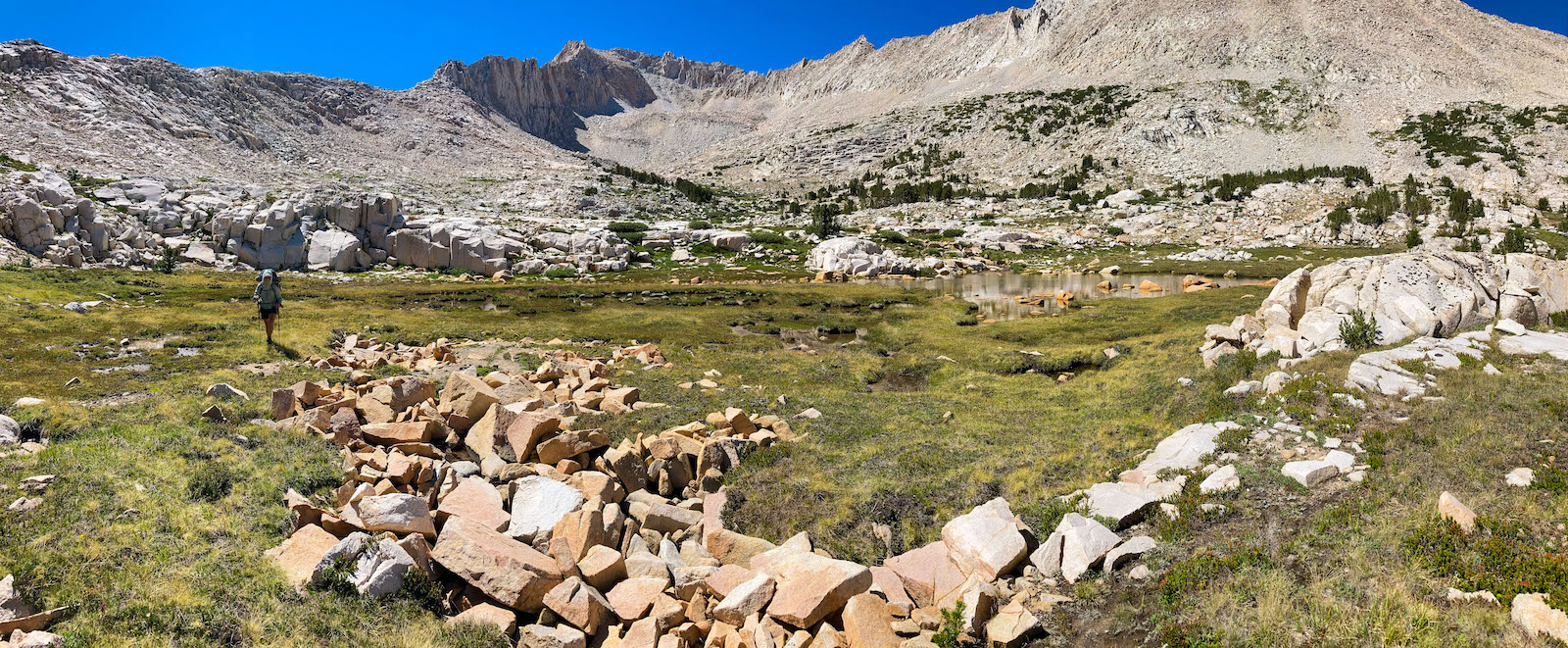 Sam Stych hiking the Chalfant Lakes Basin