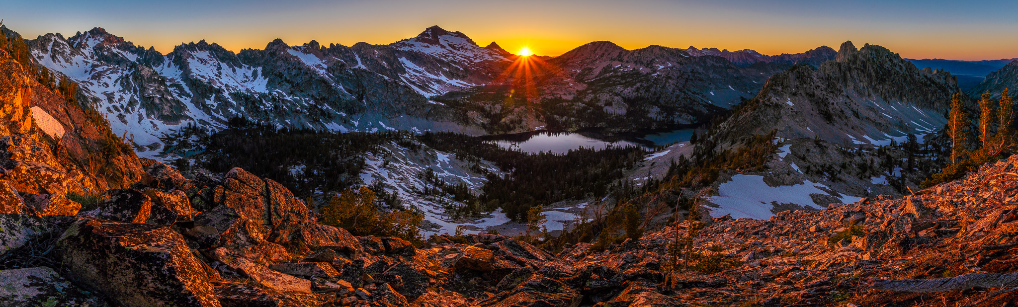 Red Sunset in the Sawtooth High Country