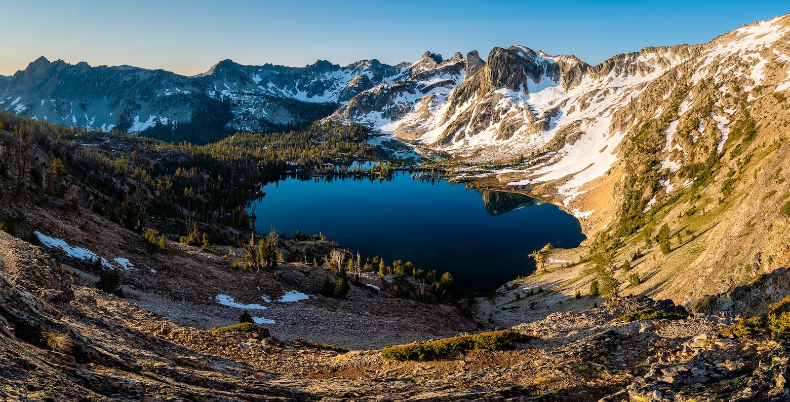 Twin Lakes from the pass