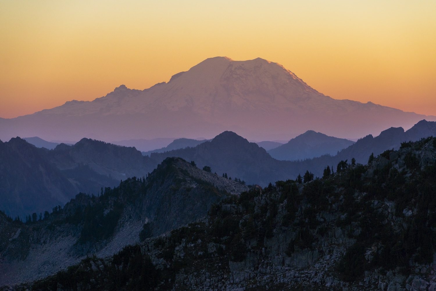 Rainier from Toualamine Peak Summit. Photo by Brock Dallman