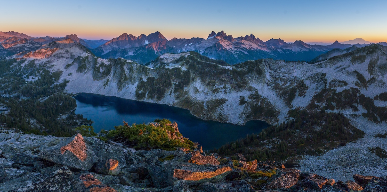 Chetwoot Lake from Toualamine Peak Summit. Photo by Brock Dallman